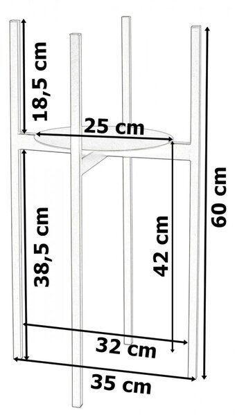TZB Stojan na květiny Torre 60 cm černý
