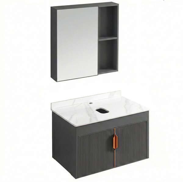 Sada Koupelnového Nábytku S Pracovní Deskou Rea Top Aa147 Modo 60Cm edá