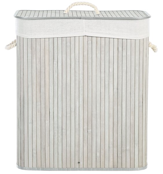 Koš na prádlo KANDY Bambus Světle šedá 100 L