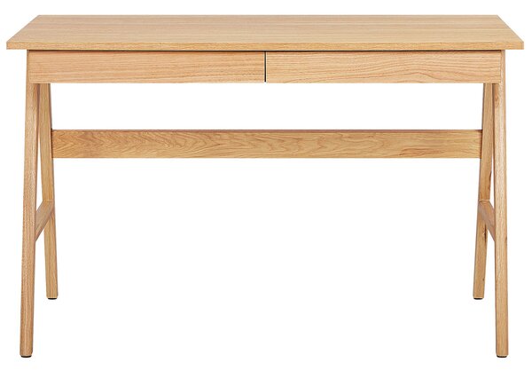 Pracovní stůl SHESLAY Světle hnědá 120 cm 70 cm se zásuvkami
