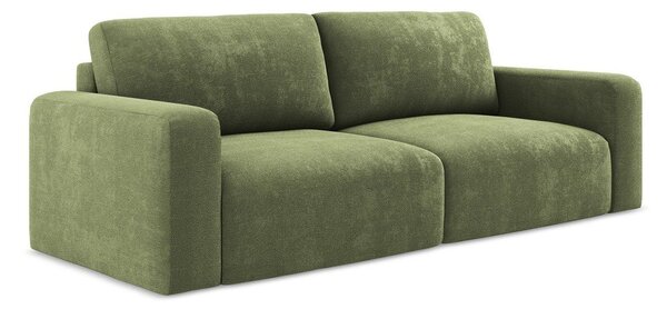 Zelená žinylková rozkládací/s úložným prostorem pohovka 252 cm Kona – Makamii