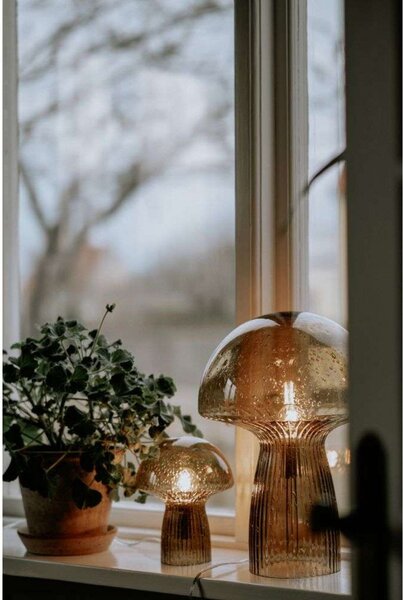 Stolní lampa Globen Lighting, Hnědá / Rezavá, Obývací pokoj, Sklo