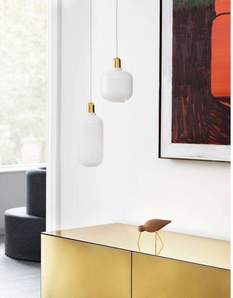 Závěsná svítidlo Normann Copenhagen, Bílá, Obývací pokoj, Sklo