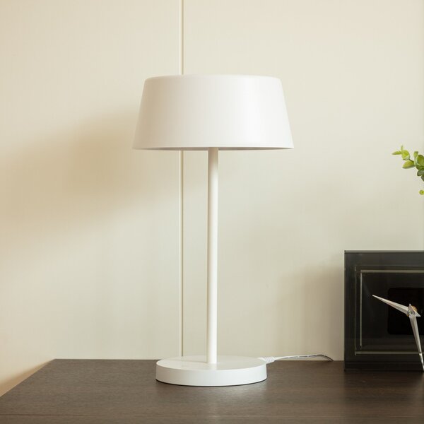 Stolní lampa Lindby, Milica, stmívatelné, Bílá, Obývací pokoj, Kov, Skandinávský