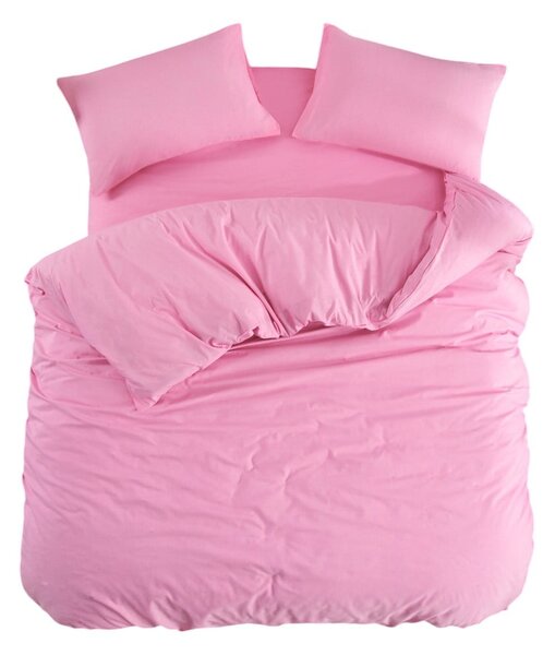 Růžové povlečení na dvoulůžko/prodloužené s prostěradlem/4dílné 200x220 cm Classic – Mila Home