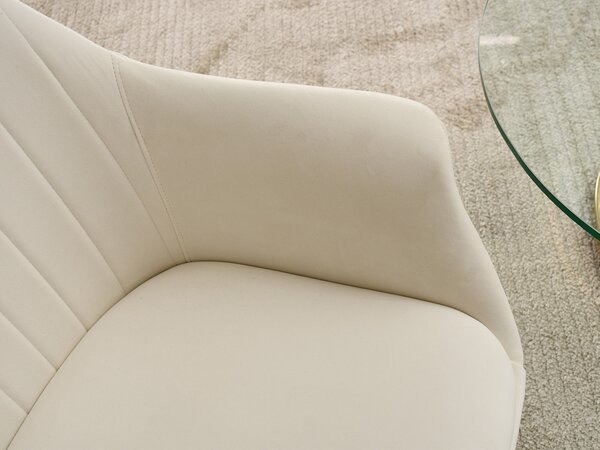 Designové křeslo Osmogos (krémová + černá). Akce -13%