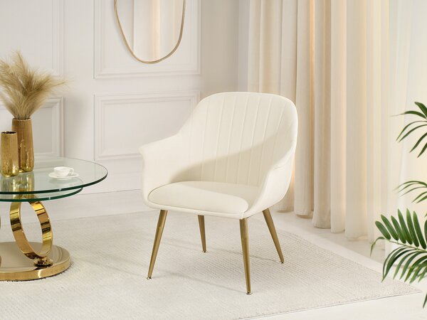 Designové křeslo Osmogos (krémová + černá). Akce -13%