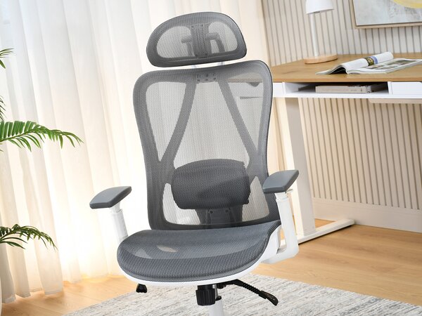 Kancelářské křeslo Derenis (šedá + bílá). Akce -15%
