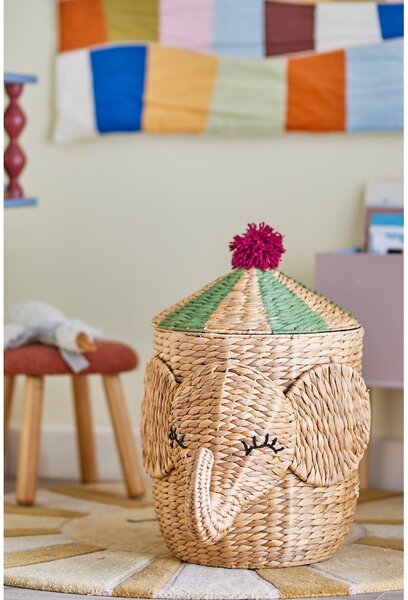 Dětský koš na hračky z vodního hyacintu v přírodní barvě ø 35x50 cm Bobo – Bloomingville Mini