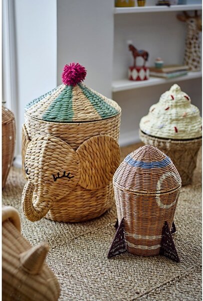 Dětský koš na hračky z vodního hyacintu v přírodní barvě ø 35x50 cm Bobo – Bloomingville Mini