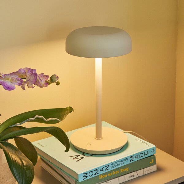 Stolní lampa Hübsch, Velo, stmívatelné, Béžová, Obývací pokoj, Plast, Design