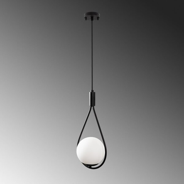 Černé závěsné svítidlo se skleněným stínidlem Sessiz – Opviq lights