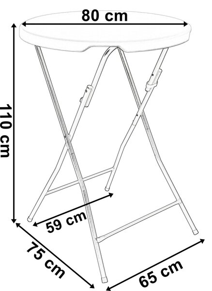 TZB Koktejlový stolek GALA 80 cm černý