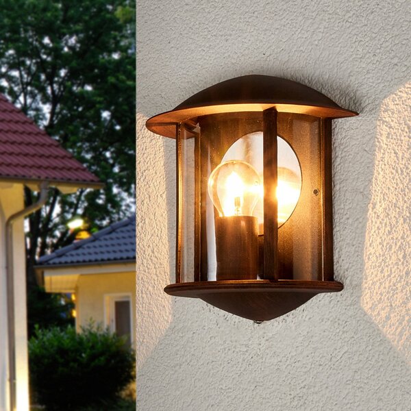 Venkovní svítidla Lindby, Maelis, stmívatelné, Hnědá / Rezavá, Balkon, Hliník, Moderní