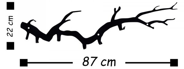 Hanah Home Kovový věšák BOUGH 87 cm černý