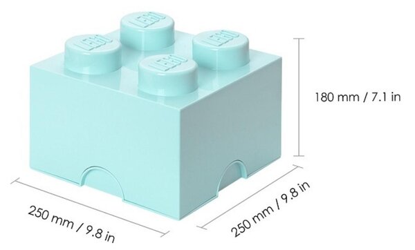 Tyrkysový úložný box LEGO® Smart 25 x 25 cm
