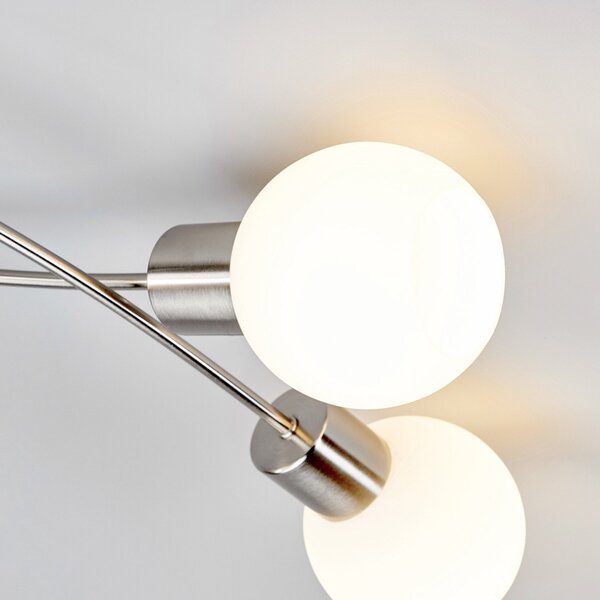 Stropní Lampa Lindby, Elaina, stmívatelné, Šedá, Obývací pokoj, Kov, Moderní