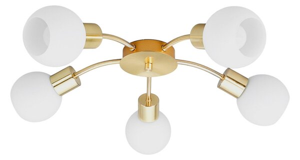 Stropní Lampa Lindby, ELAINA, stmívatelné, Zlatá / mosazná, Obývací pokoj, Kov, Moderní