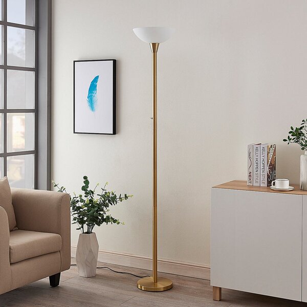 Stojací Lampa Lindby, Ignacia, Zlatá / mosazná, Obývací pokoj, Kov, Moderní