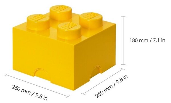 Žlutý úložný box LEGO® Smart 25 x 25 cm