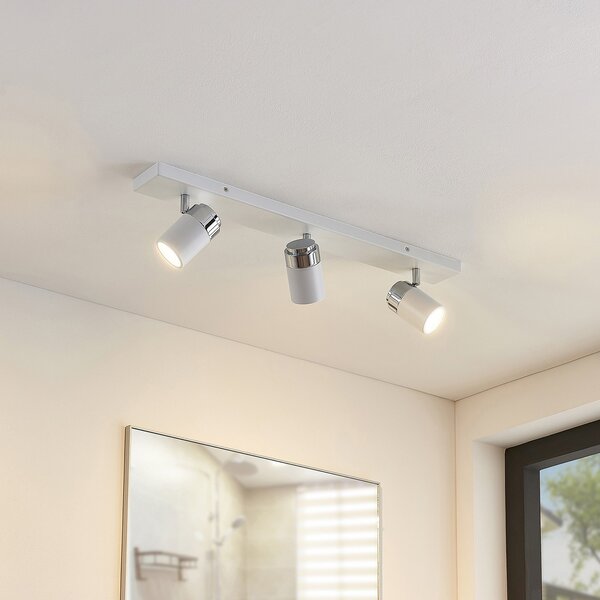Stropní Lampa Lindby, Kardo, stmívatelné, Bílá, Obývací pokoj, Kov, Moderní
