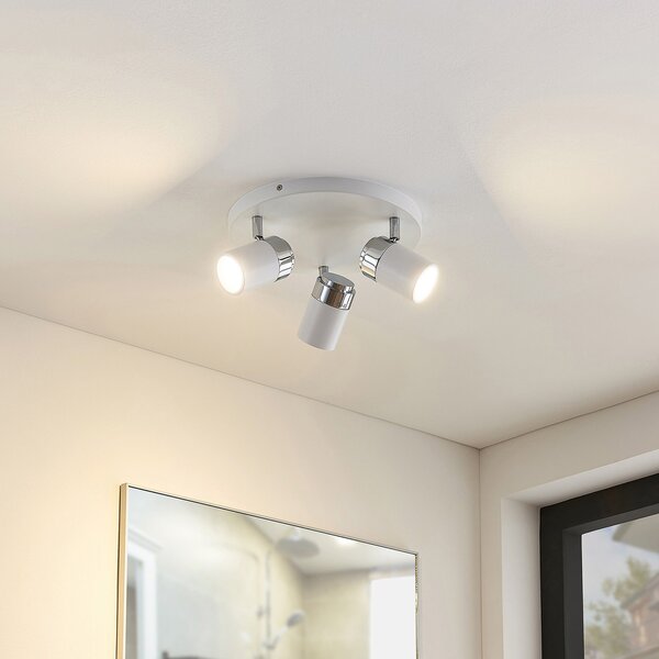 Stropní Lampa Lindby, Kardo, stmívatelné, Bílá, Obývací pokoj, Kov, Moderní