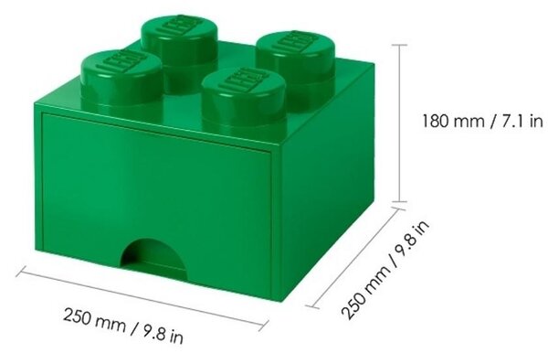 Zelený úložný box LEGO® Storage 25 x 25 cm