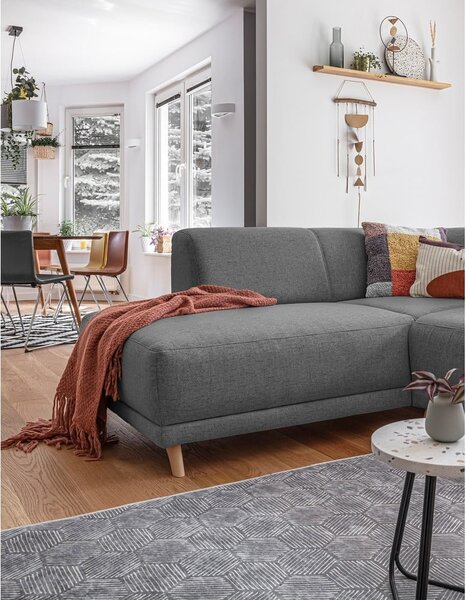 Šedá rozkládací/s úložným prostorem rohová pohovka (levý roh/do L) Classy Sophie – Miuform