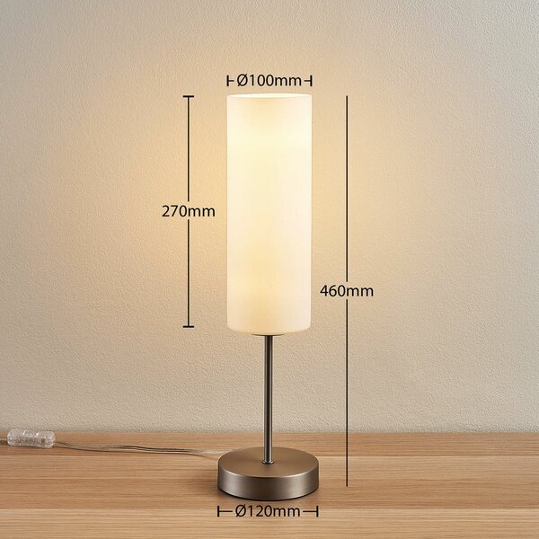 Stolní lampa Lindby, Felice, Bílá, Obývací pokoj, Sklo, Moderní