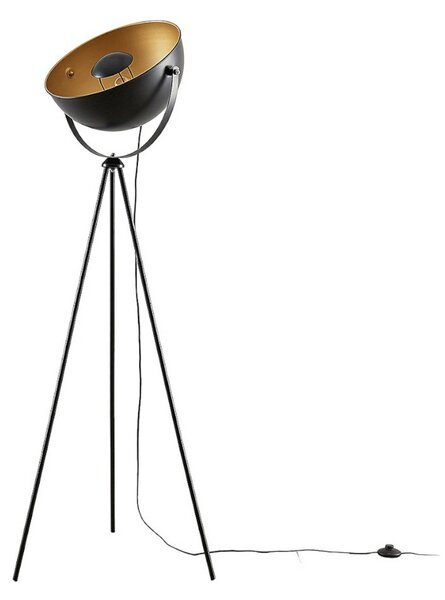 Stojací Lampa Lindby, Meline, Černá, Obývací pokoj, Kov, Moderní