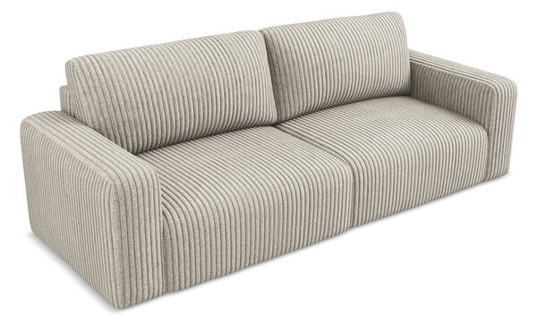Béžová manšestrová rozkládací/s úložným prostorem pohovka 252 cm Kona – Makamii
