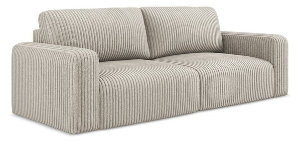 Béžová manšestrová rozkládací/s úložným prostorem pohovka 252 cm Kona – Makamii