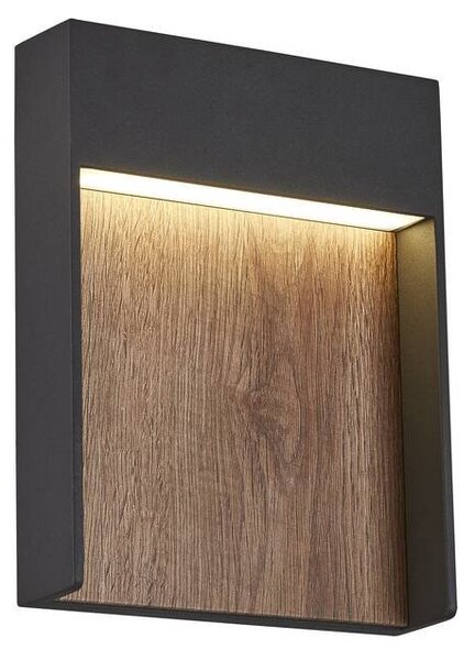 LA 1002953 FLATT Outdoor, nástěnné LED svítidlo, 3000K, IP65, antracitové/hnědé - BIG WHITE (SLV)