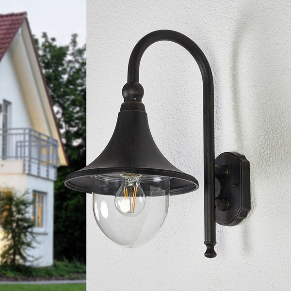 Venkovní svítidla Lindby, Daphne, stmívatelné, Černá, Balkon, Hliník, Starožitný