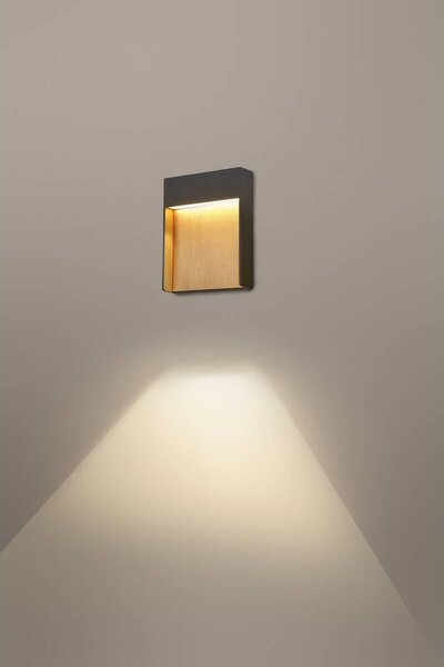 LA 1002953 FLATT Outdoor, nástěnné LED svítidlo, 3000K, IP65, antracitové/hnědé - BIG WHITE (SLV)