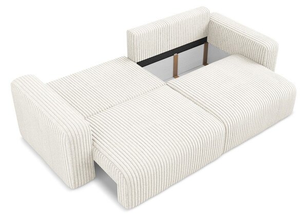 Krémová manšestrová rozkládací/s úložným prostorem pohovka 252 cm Kona – Makamii