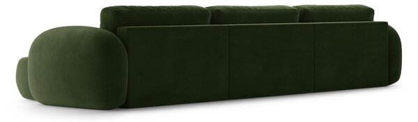 Zelená sametová rozkládací/s úložným prostorem rohová pohovka (do "U") Tonale – Cosmopolitan Design