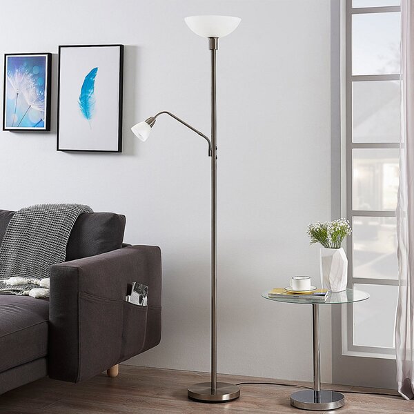 Stojací Lampa Lindby, Jost, Šedá, Obývací pokoj, Kov, Moderní