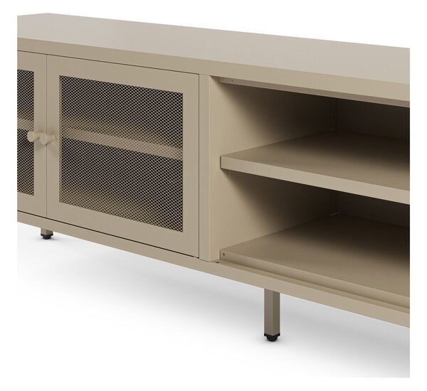 Krémový kovový TV stolek 160x50x35 cm Fayna – Marckeric