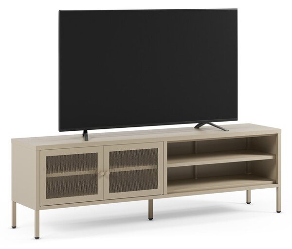 Krémový kovový TV stolek 160x50x35 cm Fayna – Marckeric