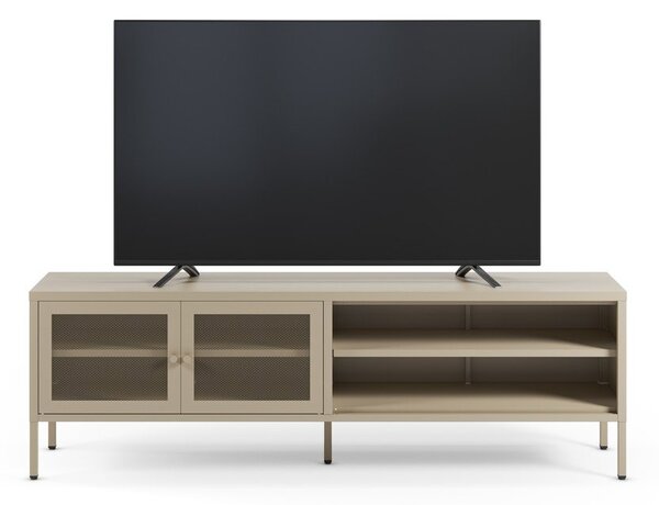 Krémový kovový TV stolek 160x50x35 cm Fayna – Marckeric