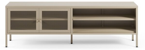 Krémový kovový TV stolek 160x50x35 cm Fayna – Marckeric