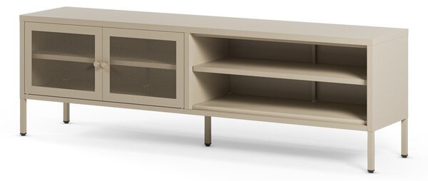 Krémový kovový TV stolek 160x50x35 cm Fayna – Marckeric