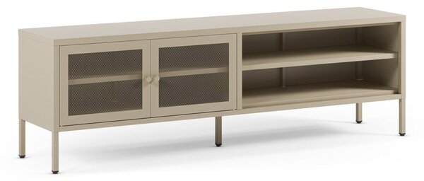 Krémový kovový TV stolek 160x50x35 cm Fayna – Marckeric