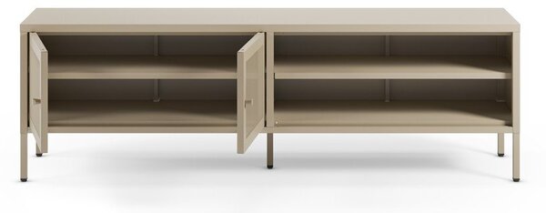 Krémový kovový TV stolek 160x50x35 cm Fayna – Marckeric