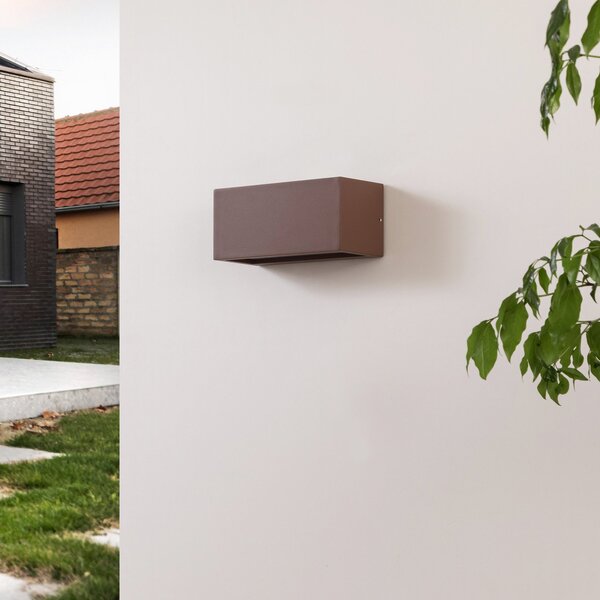 Venkovní svítidla Lucande, BENTE, stmívatelné, Hnědá / Rezavá, Balkon, Kov, Moderní