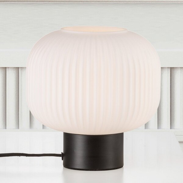 Stolní lampa Nordlux, Milford, Bílá, Obývací pokoj, Sklo, Skandinávský