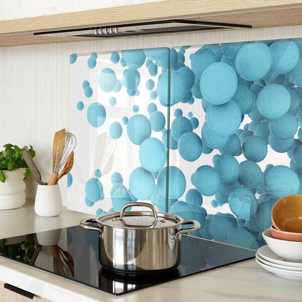 Skleněná deska do kuchyně Bubliny v odstínech modré ddk-nr-wm-00005902