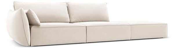 Béžová sametová pohovka levý roh 264 cm Vanda – Mazzini Sofas