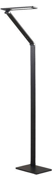 Stojací Lampa Lucande, Salome, stmívatelné, Černá, Pracovna, Hliník, Moderní